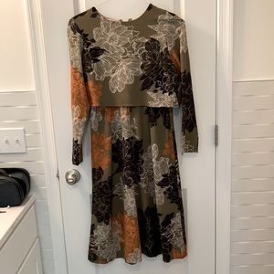 Fall Colors Floral Midi Nursing Dress